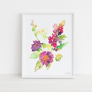 Watercolor Flowers Print | &quot;Autumn Blooms&quot; by Jess Buhman, Multiple Sizes, Select Your Size, Flower Painting, Abstract Floral Print