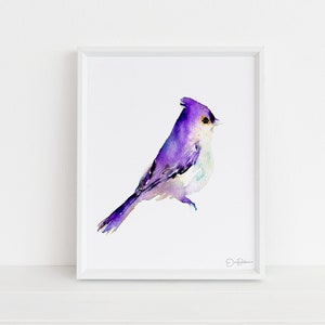 Bird Watercolor Print | "Lavender the Bird" by Jess Buhman, Choose Your Size, Select Your Size, Animal Painting, Nursery Decor, Gift for Her