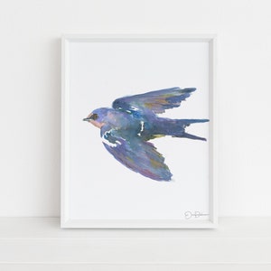 Aquarelle Bird Téléchargement instantané |  « Barn Swallow » par Jess Buhman, Imprimable 8 &quot; x 10 » Aquarelle Art, Impression numérique, Imprimer à la maison