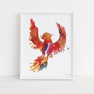 Phoenix Instant Download, "And Still We Rise" by Jess Buhman, Printable 8" x 10" watercolor art, Digital Print