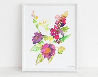 Floral Watercolor Digital Download  |  "Autumn Blooms" by Jess Buhman, 8 x 10 Instant Download, Art for Her, Gift for Women