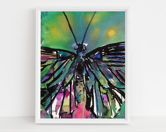 Watercolor Butterfly Instant Download  |  "Be Still" by Jess Buhman, Printable 8" x 10" Watercolor Art, Digital Print, Print at Home