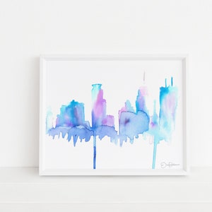 Watercolor Minneapolis Skyline Print Digital File  | &quot;Minneapolis,&quot; by Jess Buhman, 8&quot; x 10&quot; Digital File, Printable Art, MN Art, Mpls Art