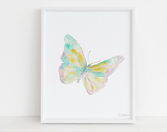 Watercolor Butterfly Print | "Life is Beautiful" by Jess Buhman, Butterfly Painting, Garden Art, Multiple Sizes, Select Your Size