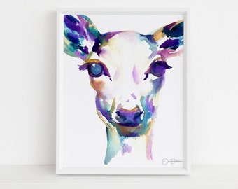 Deer Print Instant Download | "What A Deer" by Jess Buhman, Print at Home, Digital File, Watercolor Deer Print 8" x 10"