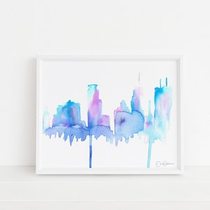 Minneapolis Skyline Watercolor Print | &quot;Minneapolis&quot; by Jess Buhman, Multiple Sizes, Minnesota Art, Minneapolis Art, MN Painting