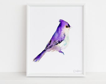 Watercolor Warbler Bird Instant Download  |  "Lavender the Bird" by Jess Buhman, Digital Print, Print at Home, Woodland Animal Art