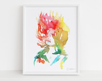 Watercolor Woman Print | "Let Go" by Jess Buhman, Multiple Sizes, Select Your Size, Colorful Woman Art, Gift for Her, Feminist Art, Emotion