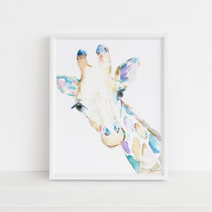 Giraffe Watercolor Print | &quot;George the Giraffe&quot; by Jess Buhman, Select Your Size, Multiple Sizes, Watercolor Animal Print, Nursery Art