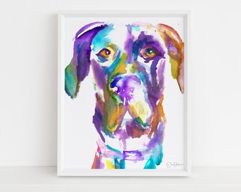 Great Dane Art Digital Download | "Toby the Great (Dane)" by Jess Buhman, Instant Download, Print at Home, Great Dane Watercolor, 8" x 10"