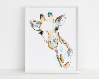 Watercolor Giraffe Print | "Joshua the Giraffe" by Jess Buhman, Multiple Sizes, Select Your Size