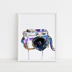 Camera Print Digital Download, "I Turn My Camera On" by Jess Buhman, Instant Download, Print at Home, Watercolor Camera, Photographer Gift