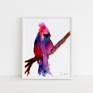 Cardinal Watercolor Digital Download | &quot;Been Here Since 8, Am I late?&quot; by Jess Buhman, Instant Download, Digital File, Print at Home