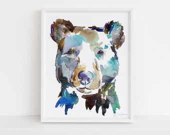 Black Bear Watercolor Digital Download | "Black Bear" by Jess Buhman, Instant Download, Print at Home, Bear Painting, Nursery Art