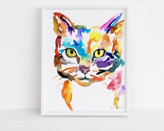 Cat Watercolor Print Instant Download | "Cat" by Jess Buhman, 8" x 10", Print at Home, Digital File, Instant Gift Idea
