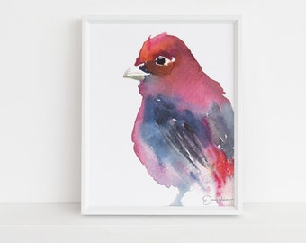 Scarlet Tanager Bird Watercolor Digital Download | "Stella the Stunner" by Jess Buhman, Instant Download, Digital File, Print at Home Bird