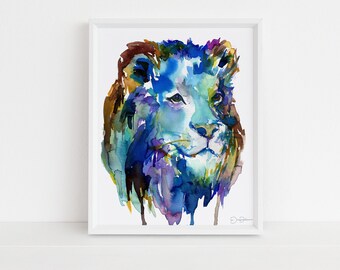 Lion Watercolor Digital Download Print | "Pride" by Jess Buhman, Instant Download, Digital File, Nursery Decor