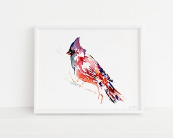 Cardinal Watercolor Painting  |  "The Cardinal Rule" by Jess Buhman, Watercolor Print of Bird, Cardinal Painting, Cardinal Print