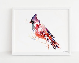 Cardinal Watercolor Digital Download | "The Cardinal Rule" by Jess Buhman, Instant Download, Digital File, Print at Home, Bird Painting