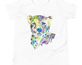 Watercolor Cheetah Kid's Shirt | "Chester" by Jess Buhman, Unisex, Multiple Sizes, Choose Your Size
