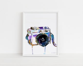 Camera Watercolor Print, "I Turn My Camera On" by Jess Buhman, Choose Your Size, Multiple Sizes