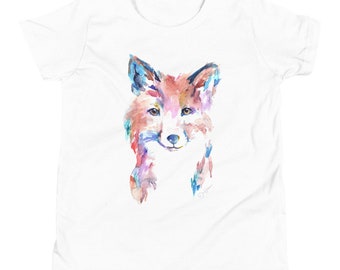 Youth Watercolor Fox T-Shirt | "Farah the Fox" by Jess Buhman, Multiple Sizes, Choose Your Size