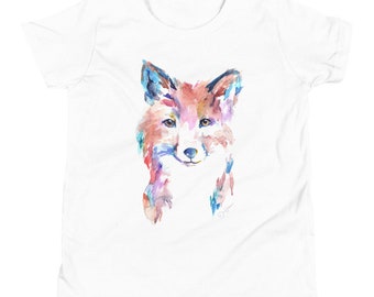 Youth Watercolor Fox T-Shirt | "Farah the Fox" by Jess Buhman, Multiple Sizes, Choose Your Size