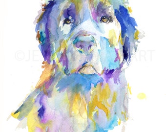 Oakley by Jessica Buhman, Print of Watercolor Painting, Leonberger Dog Print 8 x 10
