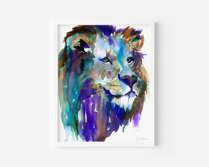 Lion Watercolor Print The King by Jess Buhman, Multiple Sizes, Wall Art, Nursery Painting, Home Decor, Choose Your Size image 10