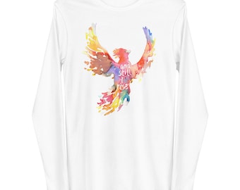 Phoenix Shirt, "Rise Up" Unisex Long Sleeve Tee with Artwork by Jess BUhman