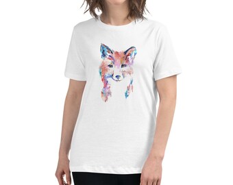 Women's Fox Relaxed T-Shirt with artwork "Farah the Fox" by Jess Buhman, Fox Shirt