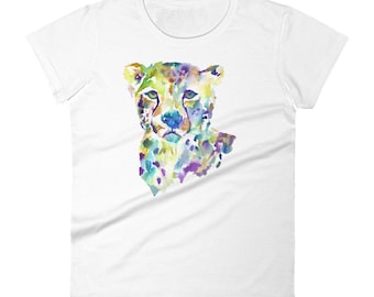 Watercolor Cheetah Women's Shirt | "Chester" by Jess Buhman, Unisex, Multiple Sizes, Choose Your Size