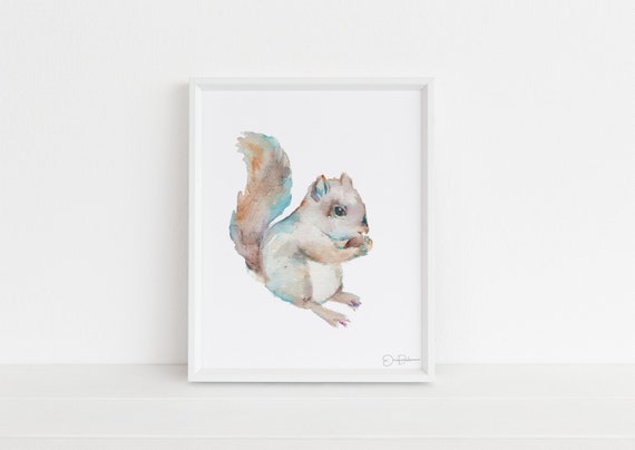 Squirrel Watercolor Print squirrel by - Etsy Squirrel Watercolor Print squirrel by - Etsy