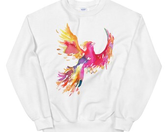 Unisex Phoenix Sweatshirt with artwork "Phoenix" by Jess Buhman