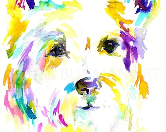 Westie Watercolor Print, Print of Westie, Westie Watercolor Art, Westie Painting, Dog Painting, Dog Portrait, Print of Dog, Terrier Painting