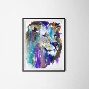 Lion Watercolor Print The King by Jess Buhman, Multiple Sizes, Wall Art, Nursery Painting, Home Decor, Choose Your Size image 5