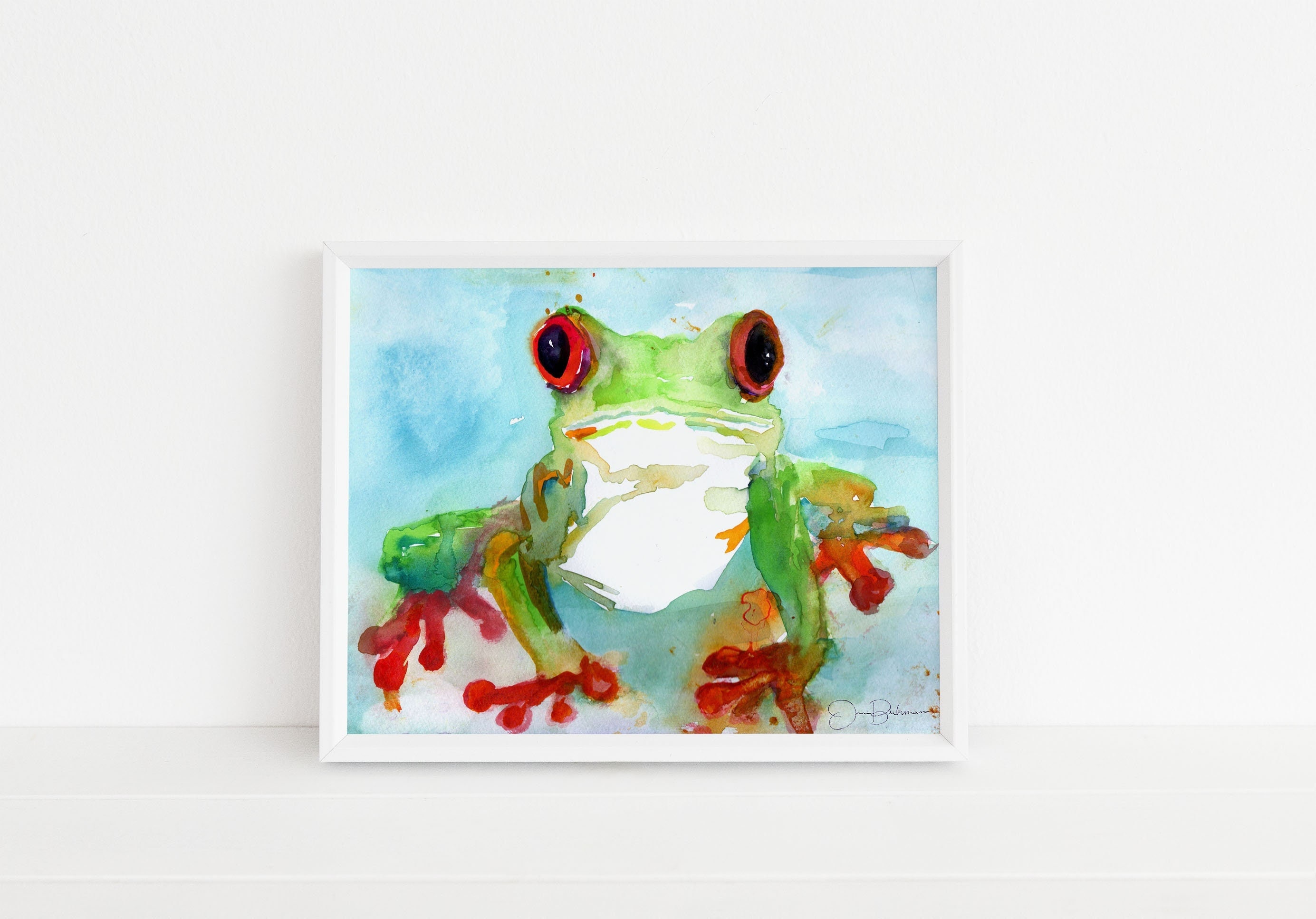 Tree Frog Watercolor Print tree Frog by Jess Buhman, Multiple