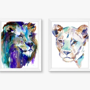 Lion Watercolor Print The King by Jess Buhman, Multiple Sizes, Wall Art, Nursery Painting, Home Decor, Choose Your Size image 6