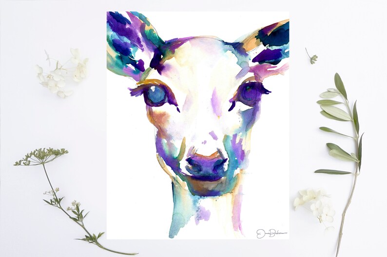 Deer Print What A Deer by Jess Buhman, Watercolor Deer Print, Select Your Size, Multiple Sizes, Nursery Decor, Christmas Decor image 4