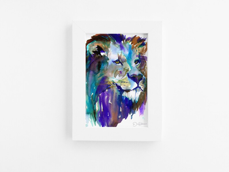 Lion Watercolor Print The King by Jess Buhman, Multiple Sizes, Wall Art, Nursery Painting, Home Decor, Choose Your Size image 9