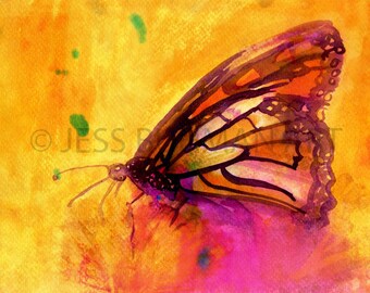 Butterfly Watercolor Print, Print of Butterfly, Butterfly Illustration, Watercolor Butterfly, Nursery Art, Monarch Painting, Animal Painting