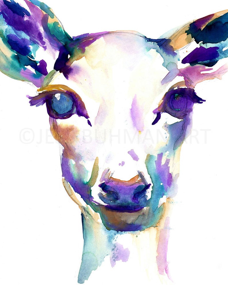 Deer Print What A Deer by Jess Buhman, Watercolor Deer Print, Select Your Size, Multiple Sizes, Nursery Decor, Christmas Decor image 2