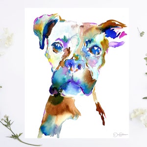 Boxer Watercolor Print Lacey the Boxer by Jess Buhman, Multiple Sizes, Select Your Size, Dog Watercolor Painting, Boxer Art image 4