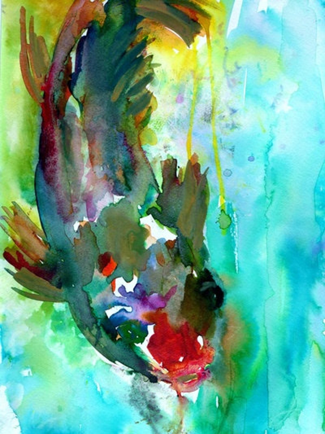Koi Watercolor Print Print of Koi Watercolor Fish Print Etsy