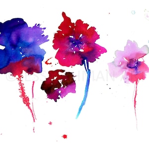 Flower Watercolor Print, Floral Painting, Print of Flowers, Floral Watercolor, Flower Art, Spring Painting, Colorful Painting, Abstract Art
