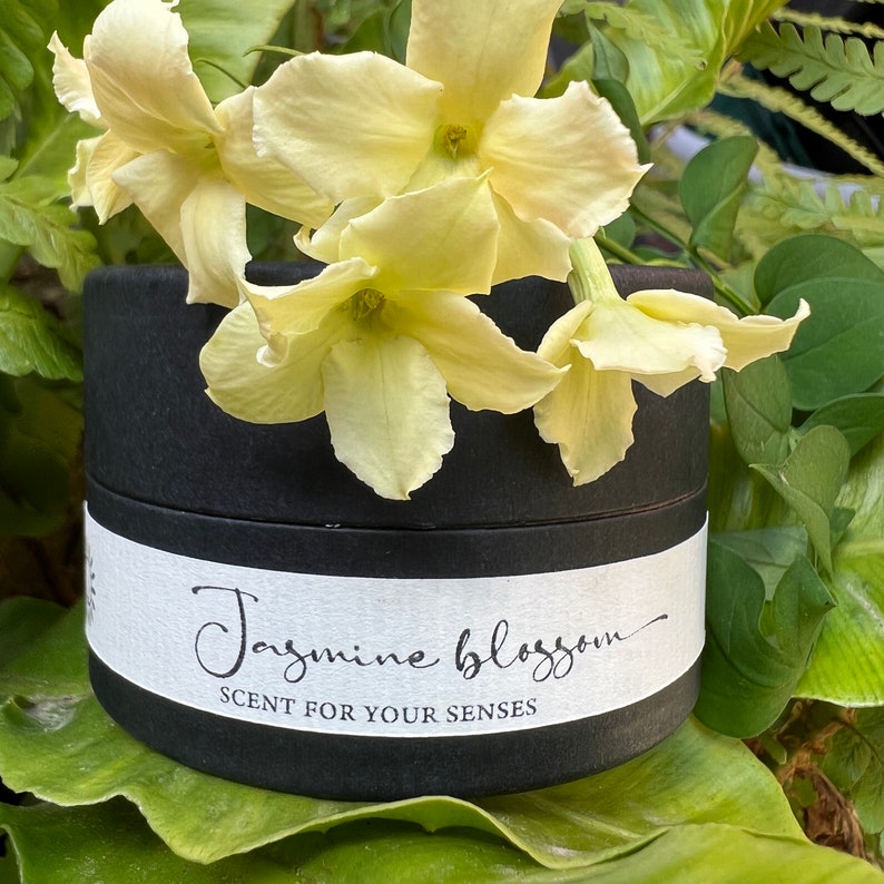 Jasmine Solid Perfume. A natural premium, vegan Perfume Balm. Alcohol free. A Luxury Zero Waste, Plastic Free Gift. image 2