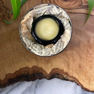 NAG CHAMPA Solid Perfume made with Sandalwood & Frangipani essential oils. 100% natural vegan perfume. Alcohol free perfume. Wellbeing gift. image 1