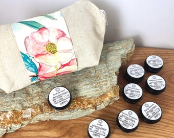 Solid Perfume Sample Set. Natural & Organic Vegan Scented Balms and Colognes.