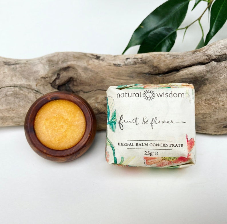 Organic Fruit & Flower Balm. Unscented for Sensitive Skin. Organic and vegan. Zero waste, wellbeing gift in a beautiful Cedarwood pod image 2