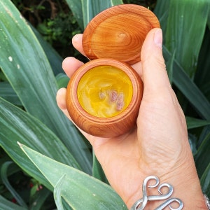 Organic Fruit & Flower Balm. Unscented for Sensitive Skin. Organic and vegan. Zero waste, wellbeing gift in a beautiful Cedarwood pod image 9